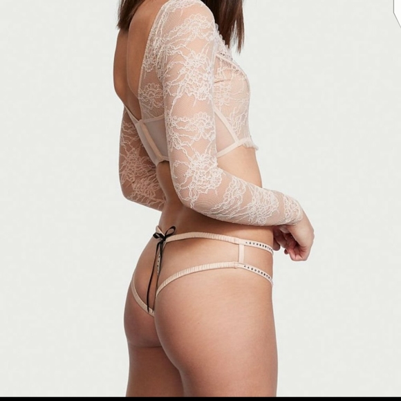 Victorias Secret Dream Angels Rhinestone Strappy Satin Shine Cheekini Panty - Picture 4 of 11